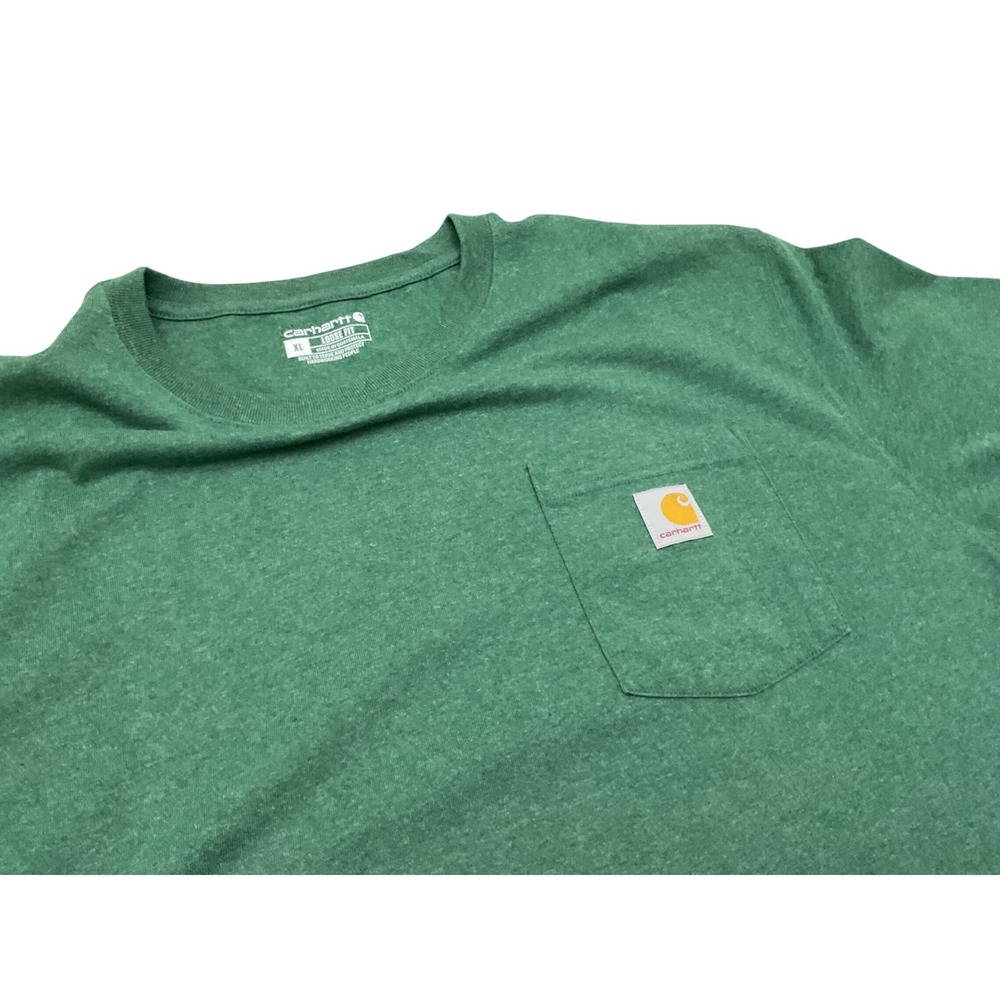 Carhartt Mens XL Loose Fit Long Sleeve Pocket T-Shirt Green K126 Crewneck - Picture 3 of 8